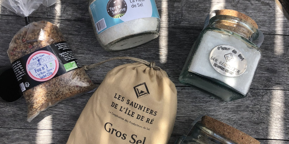 Produits locaux de l'île de Ré en vente à l'épicerie des Alizés au bois plage